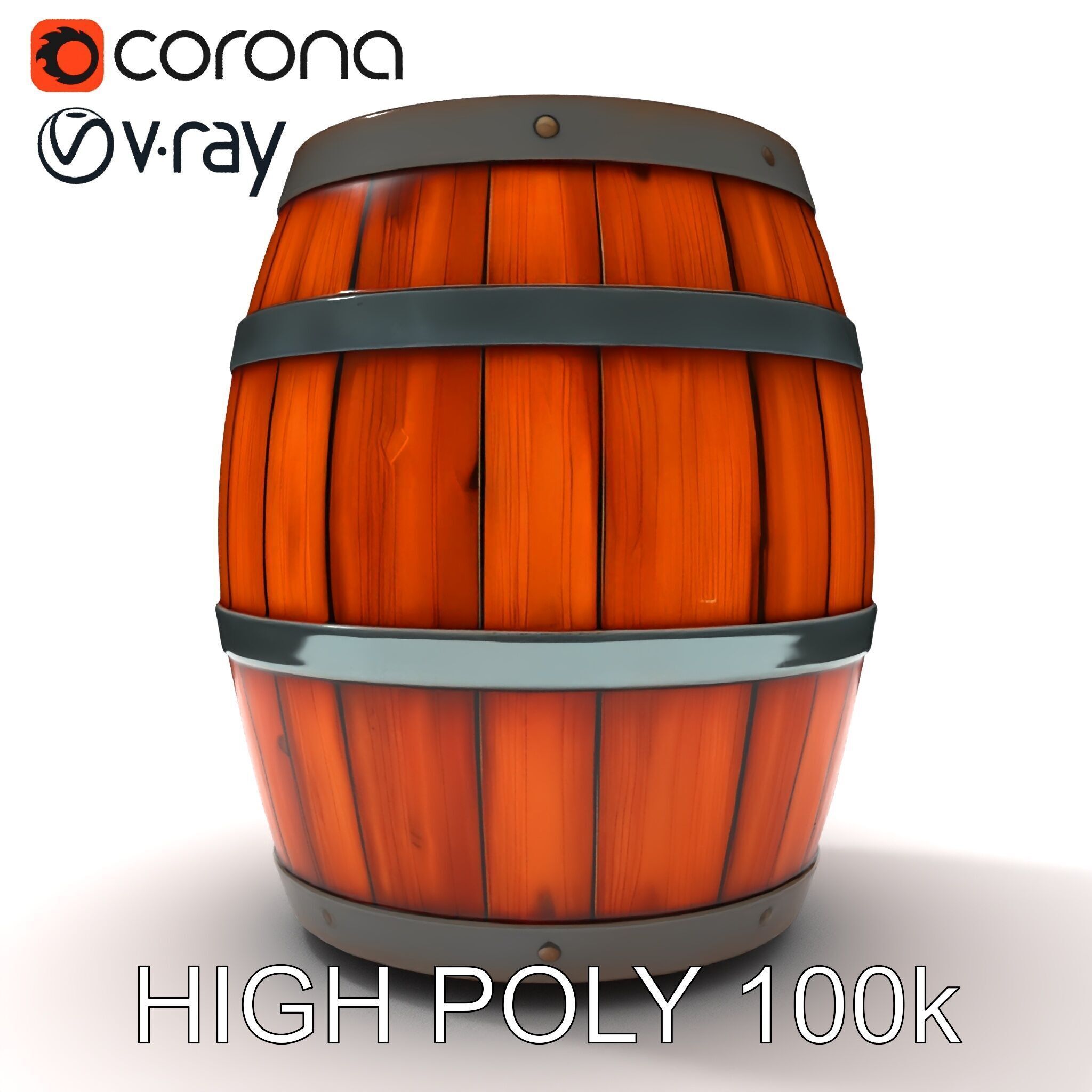 Rustic Wooden Barrel Model Pack for Environment Design Low-poly 3D model_34