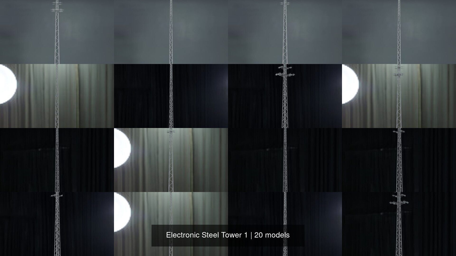 Electronic Steel Tower 1 3D Model Collection_2