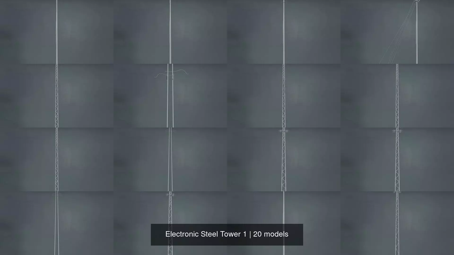 Electronic Steel Tower 1 3D Model Collection_0