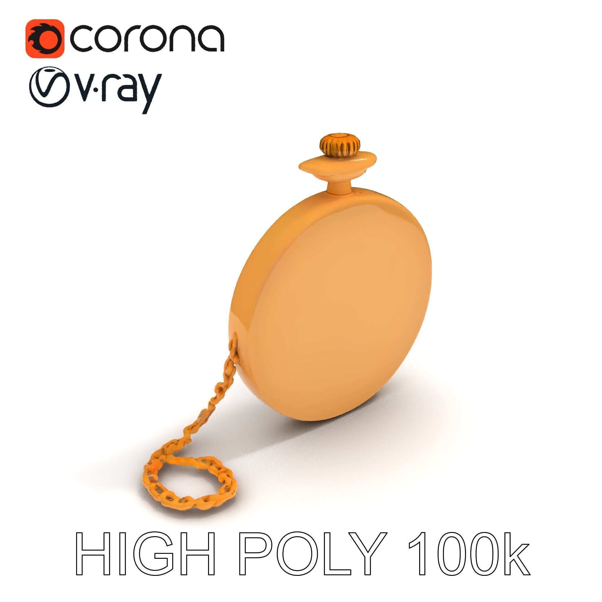Vintage Pocket Watch D Model Pack Low-poly 3D model_21