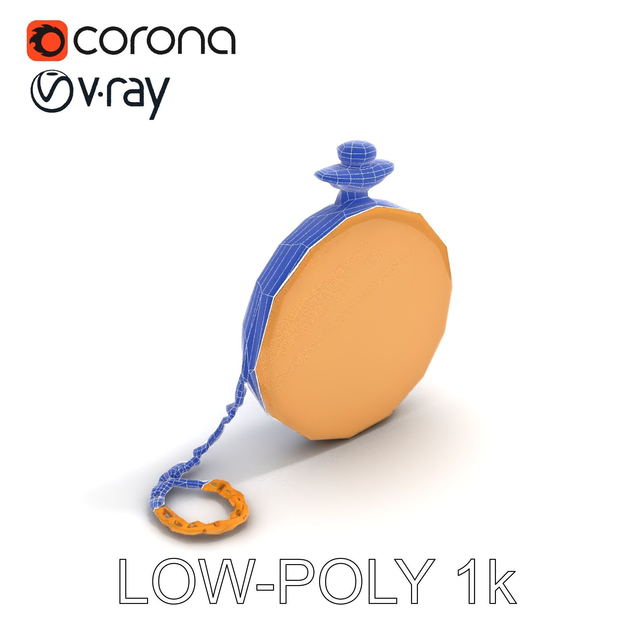 Vintage Pocket Watch D Model Pack Low-poly 3D model_20