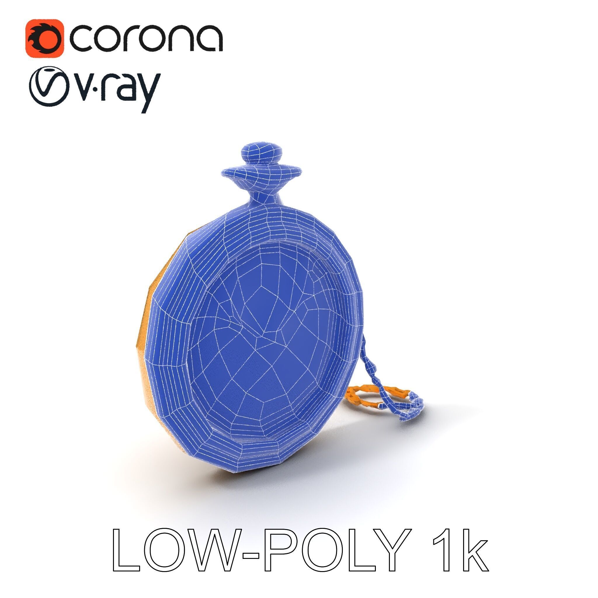 Vintage Pocket Watch D Model Pack Low-poly 3D model_15