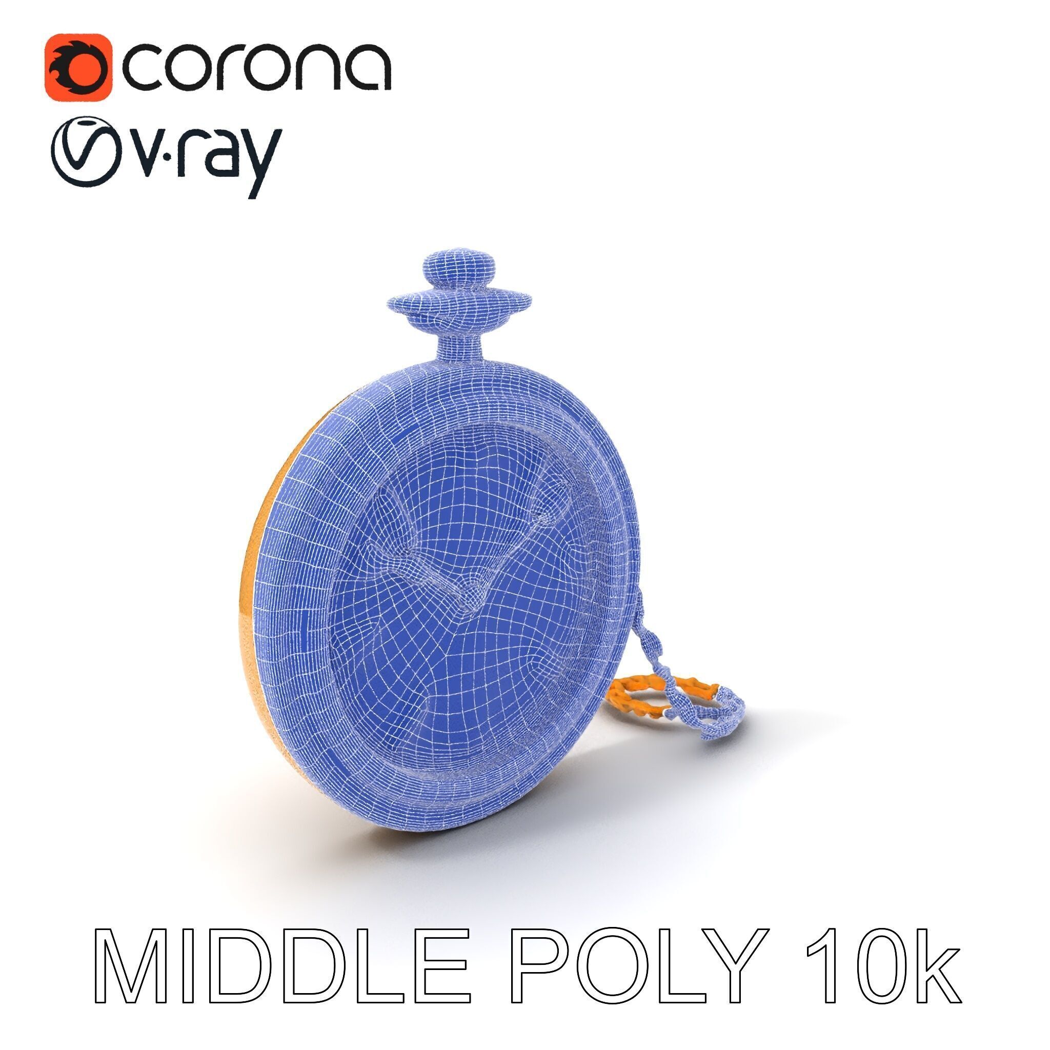 Vintage Pocket Watch D Model Pack Low-poly 3D model_9
