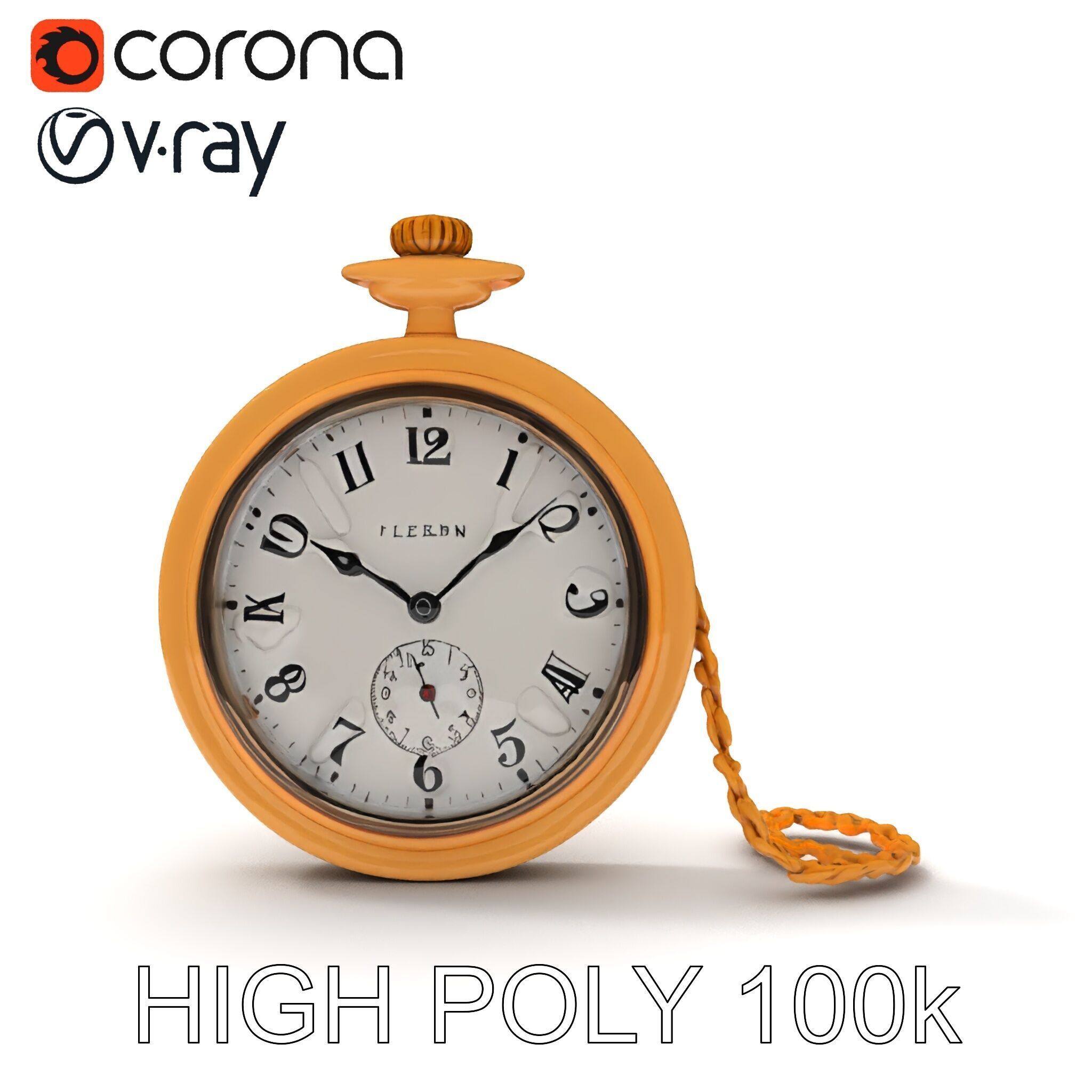Vintage Pocket Watch D Model Pack Low-poly 3D model_35