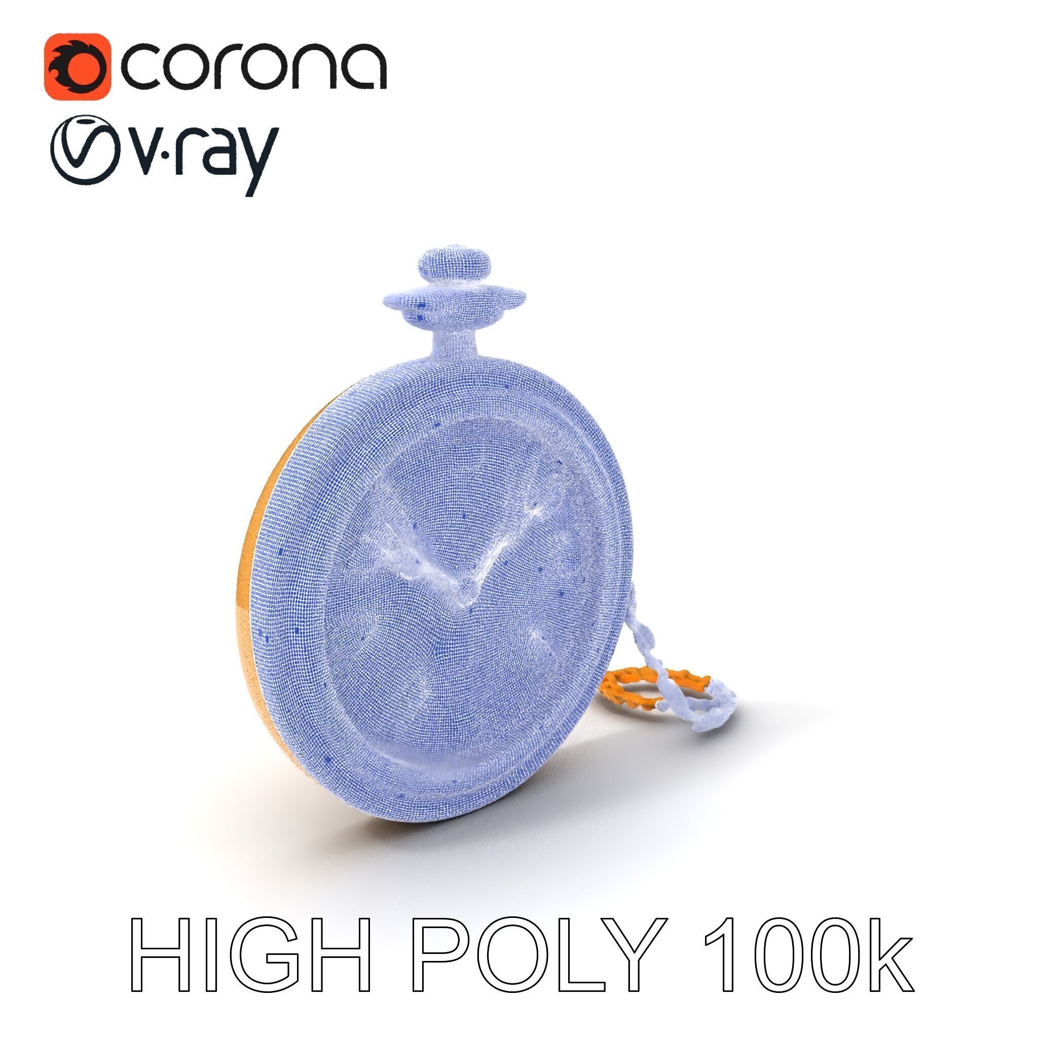 Vintage Pocket Watch D Model Pack Low-poly 3D model_4