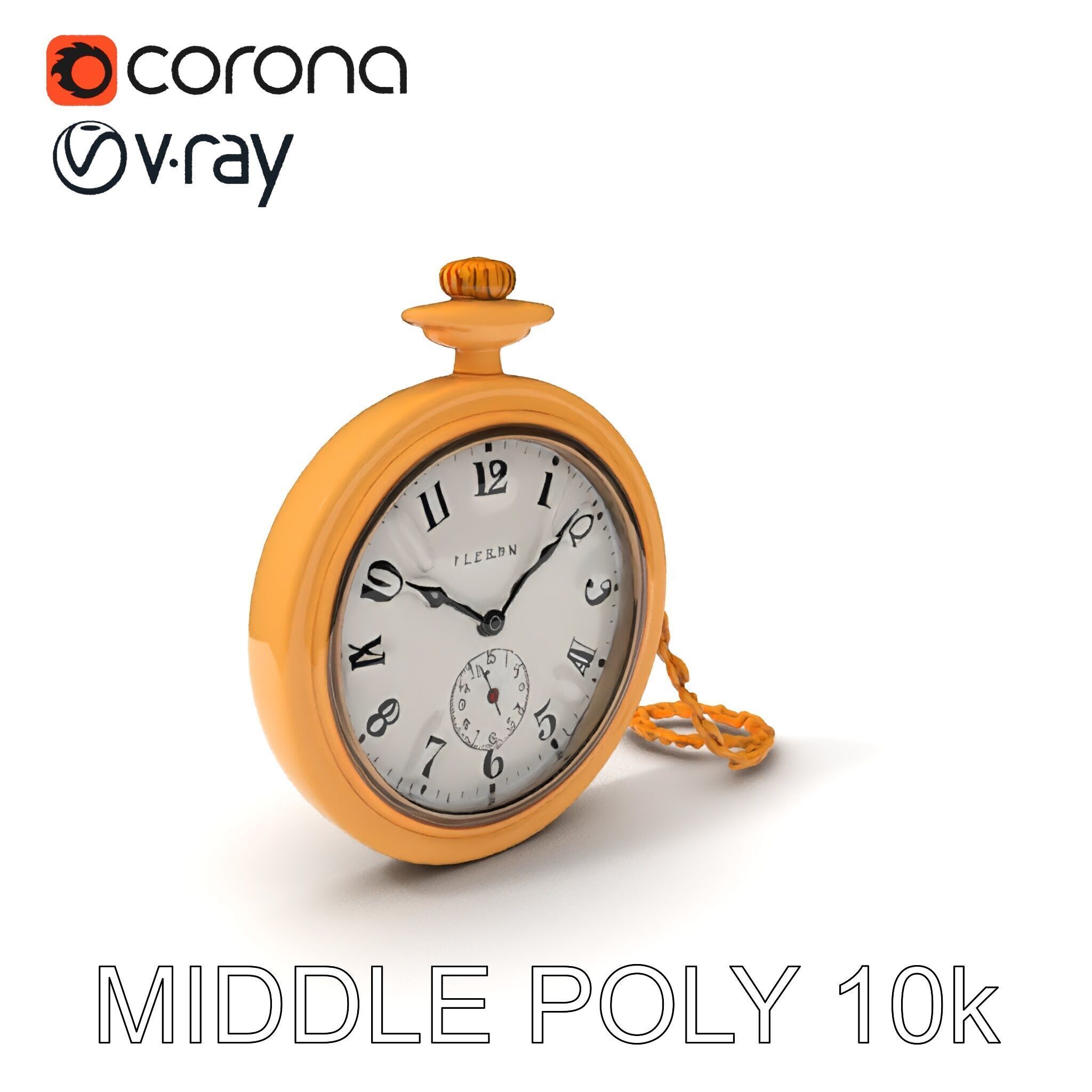 Vintage Pocket Watch D Model Pack Low-poly 3D model_33