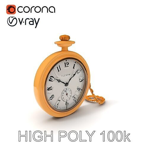 Vintage Pocket Watch D Model Pack Low-poly 3D model