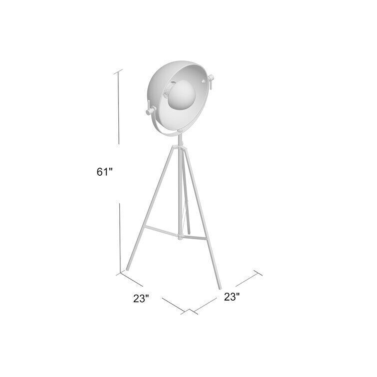 Matte Black Nickel Tripod Floor Lamp 3D model_1