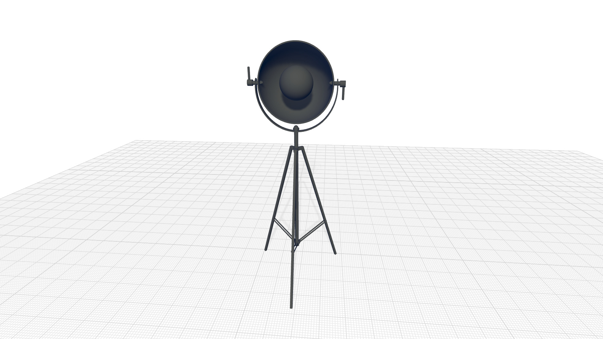 Matte Black Nickel Tripod Floor Lamp 3D model_6