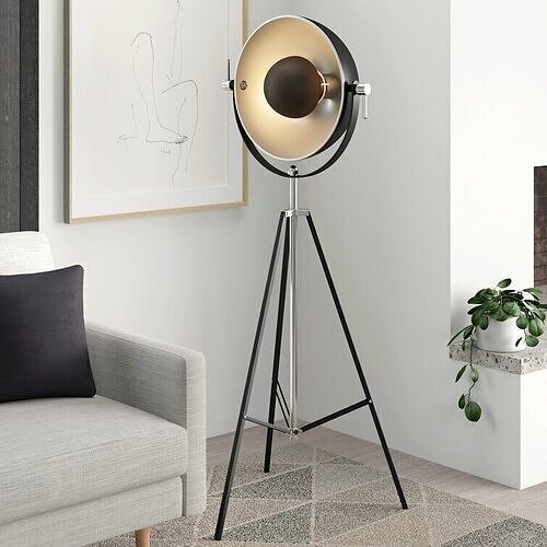 Matte Black Nickel Tripod Floor Lamp 3D model