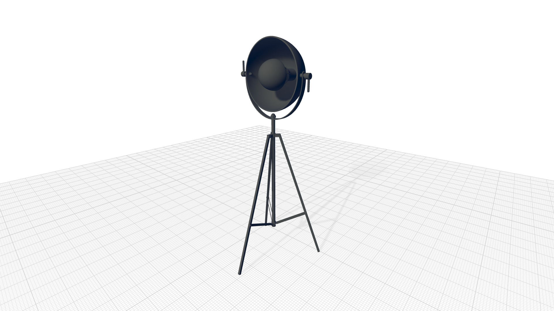 Matte Black Nickel Tripod Floor Lamp 3D model_7