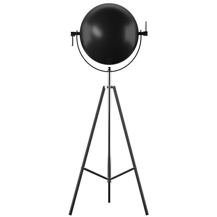 Matte Black Nickel Tripod Floor Lamp 3D model_4
