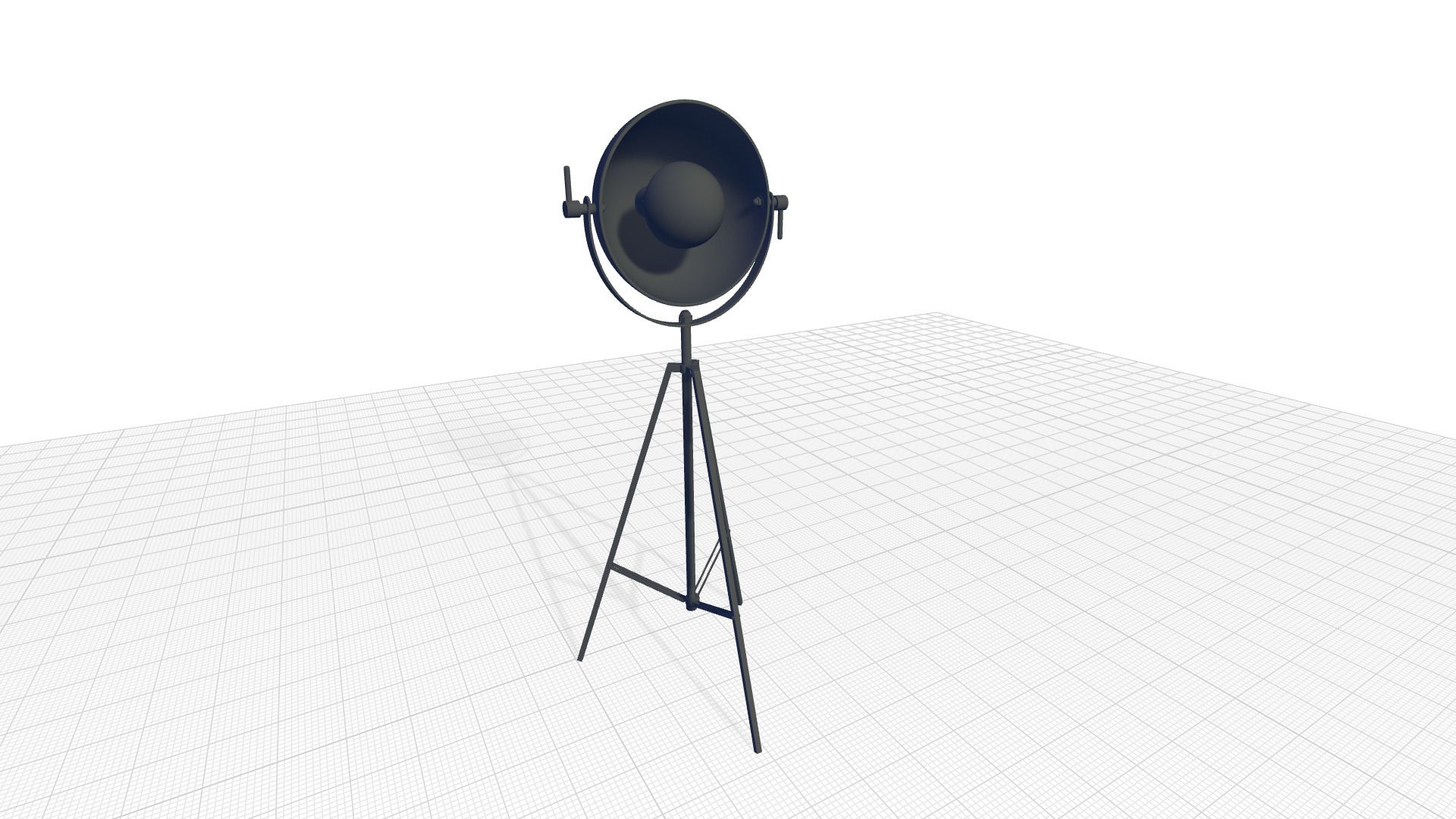 Matte Black Nickel Tripod Floor Lamp 3D model_5