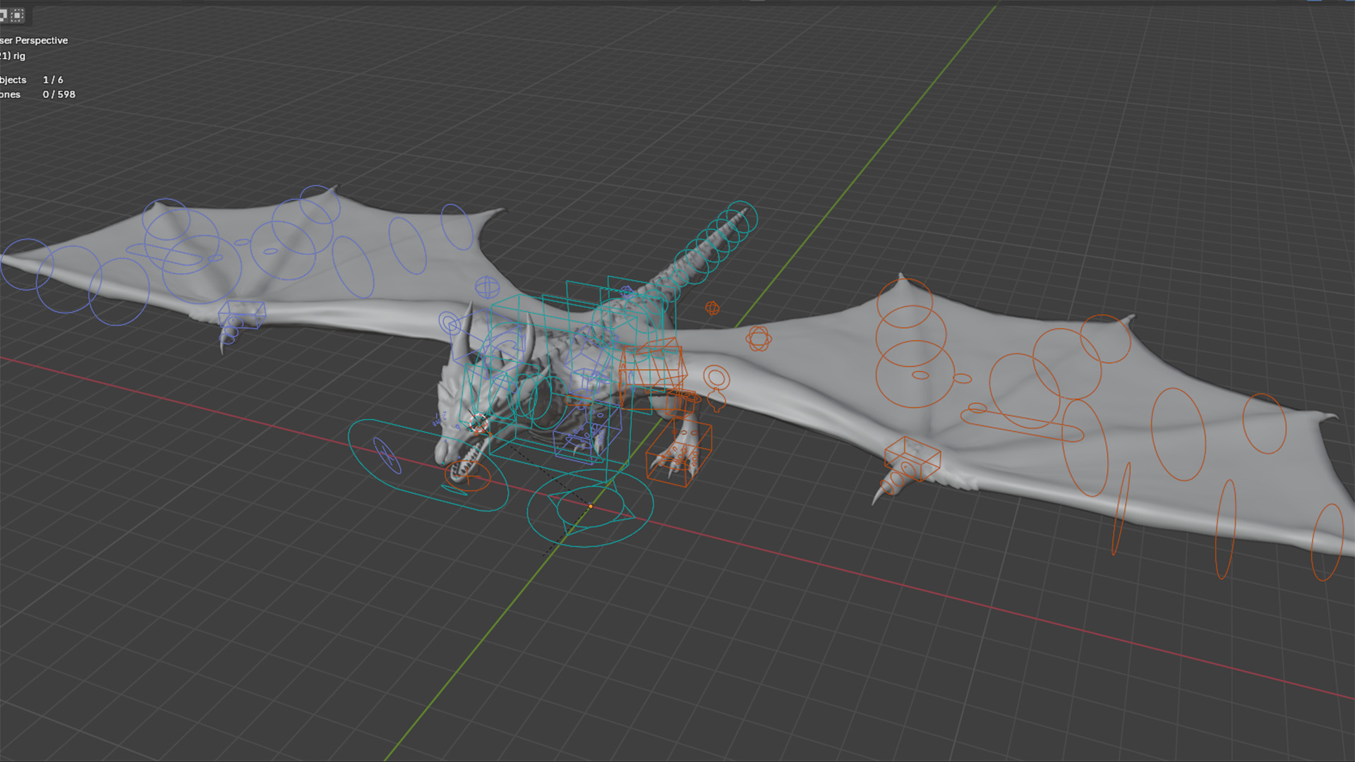 Black Wyvern Dragon Low-poly 3D model_5