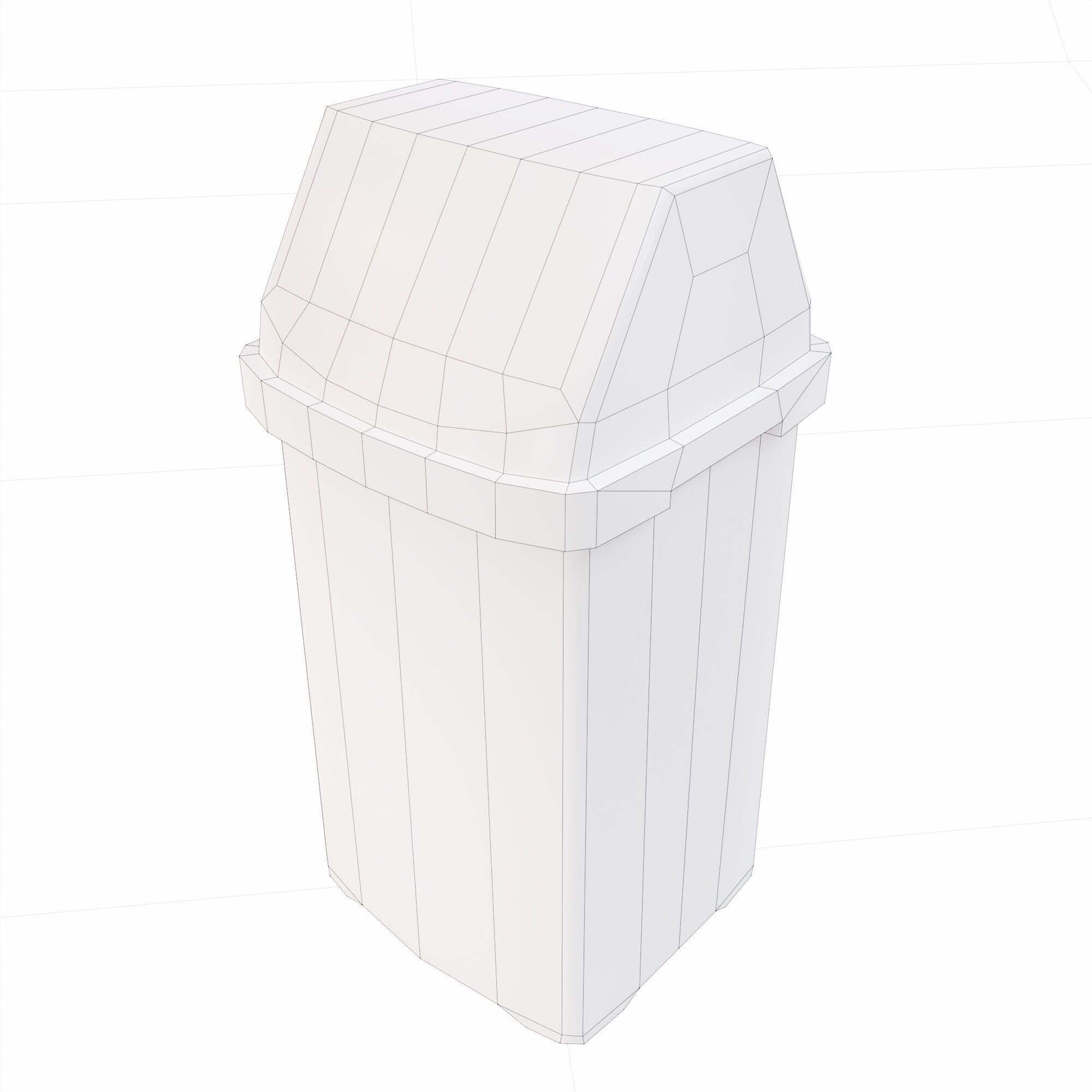 Toilet Dustbin lowpoly 3d model Low-poly 3D model_9