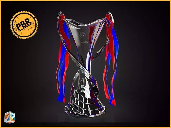 UEFA Womens Champions League Trophy award 2025 Low-poly 3D model