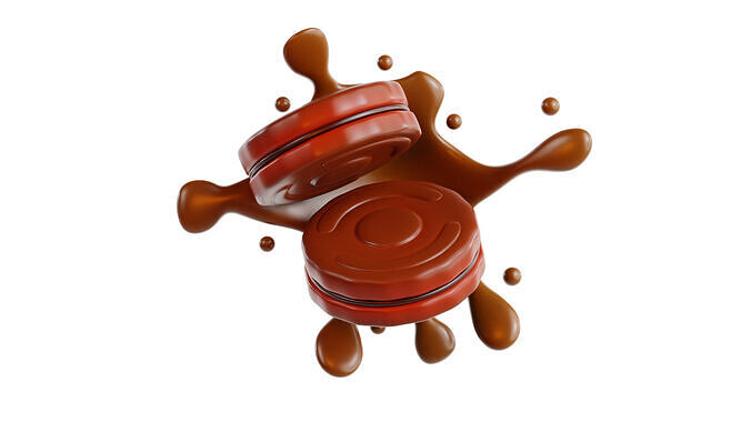 3D Chocolate Biscuit 3D model