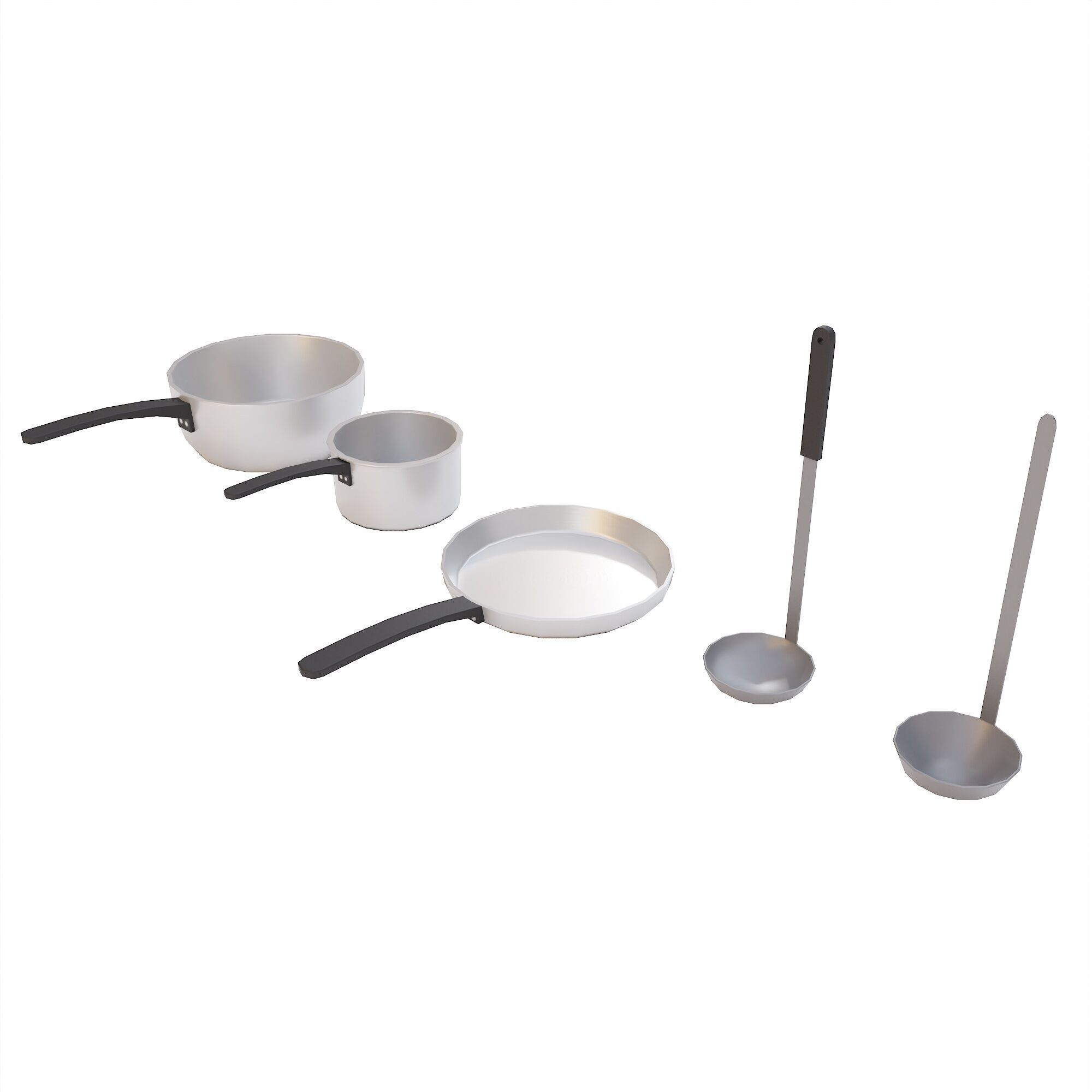 Kitchen utensils lowpoly 3d model Low-poly 3D model_2