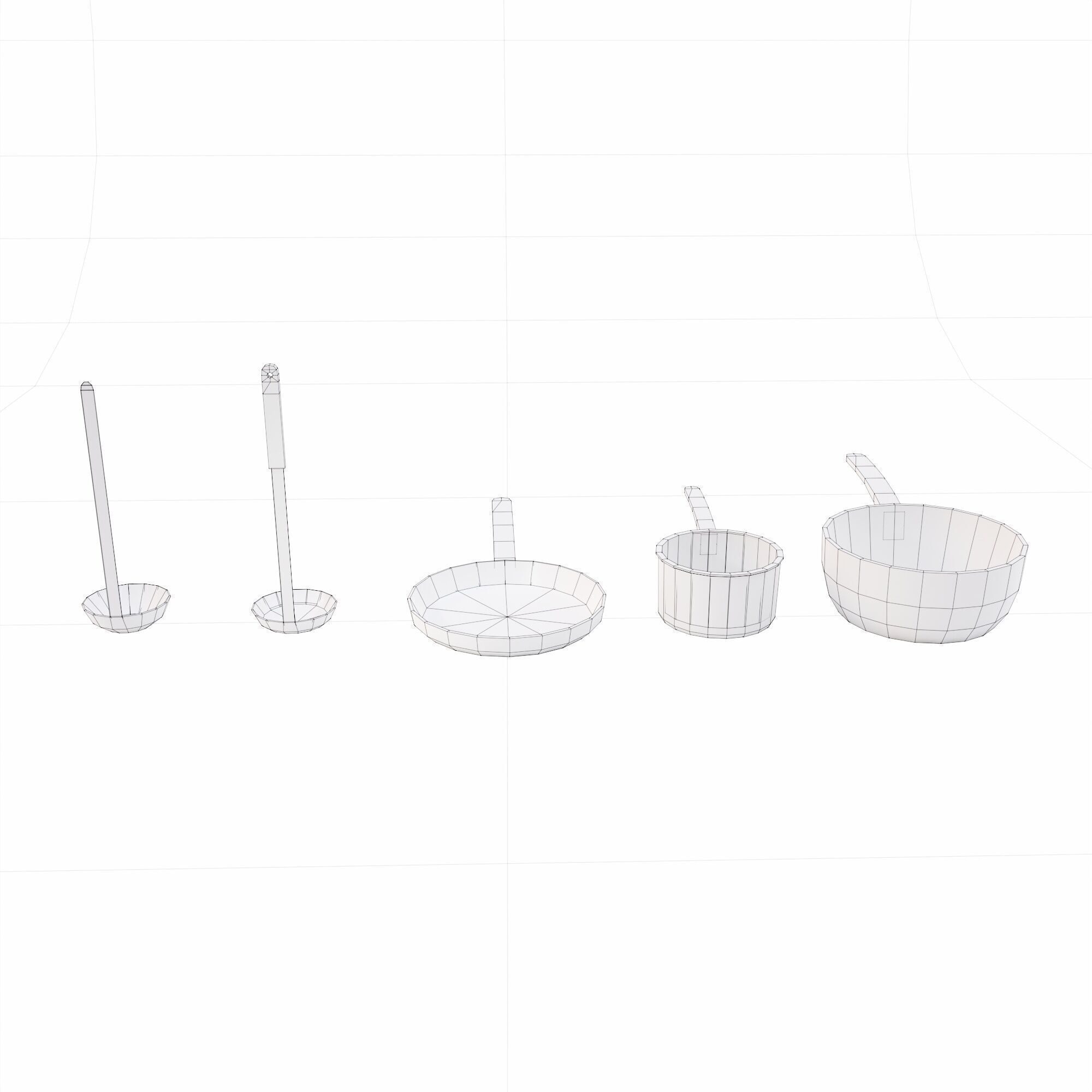 Kitchen utensils lowpoly 3d model Low-poly 3D model_5