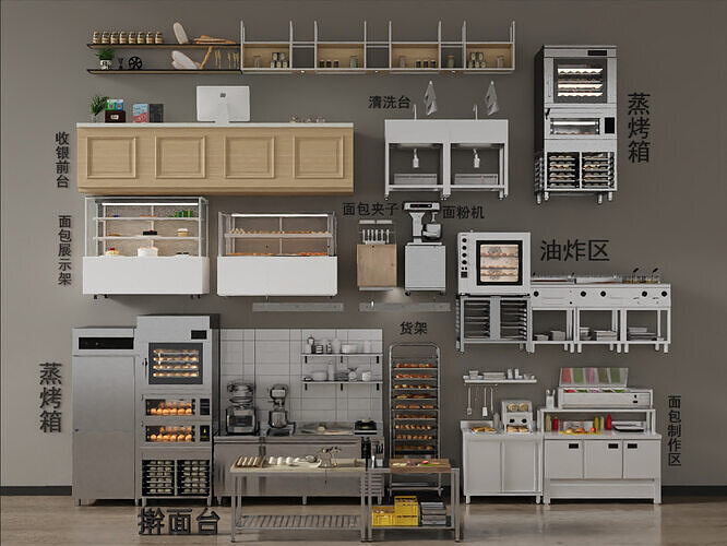 Modern kitchen equipment 3D model