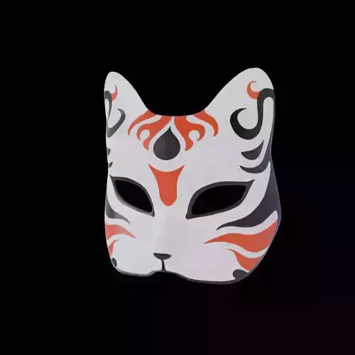 Hand Painted Cat Mask Free 3D model
