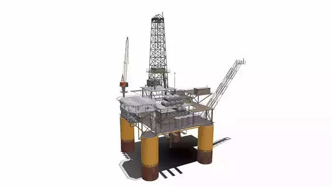 Oil Rig Platform Low-poly 3D model