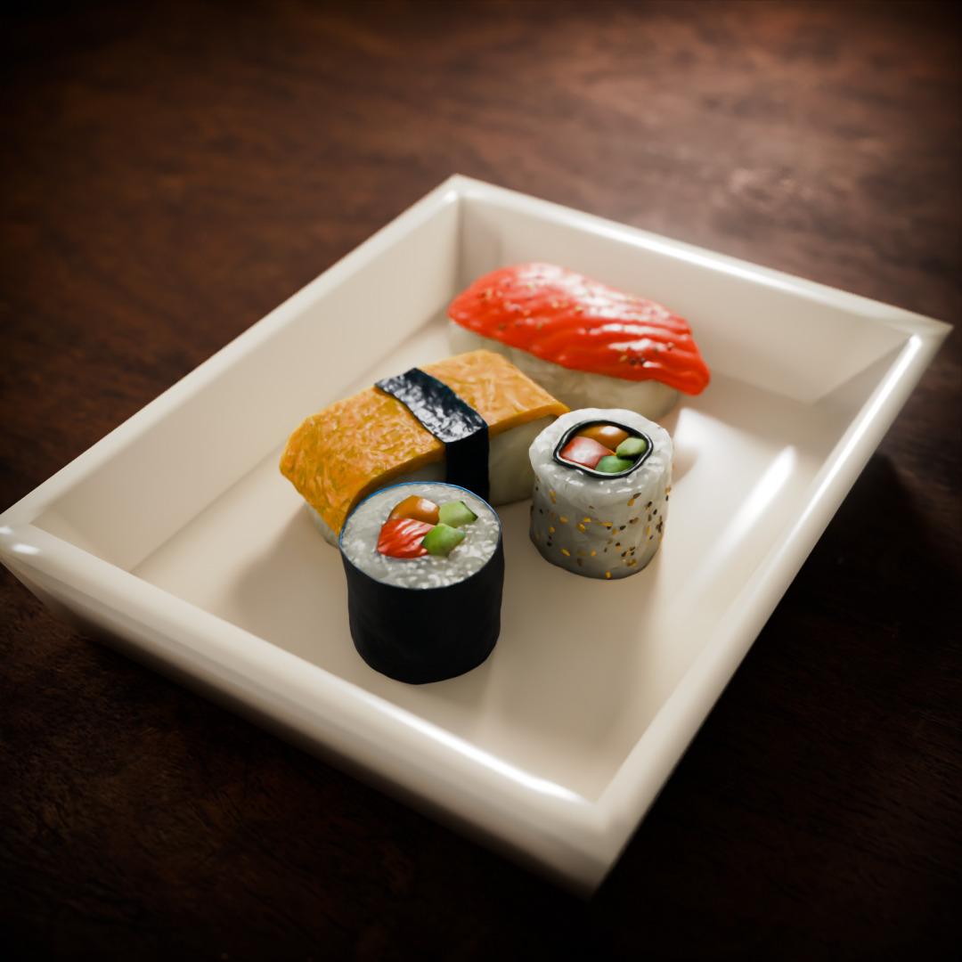Realistic Sushi 3D Model High-Quality Blender Asset 3D model_6