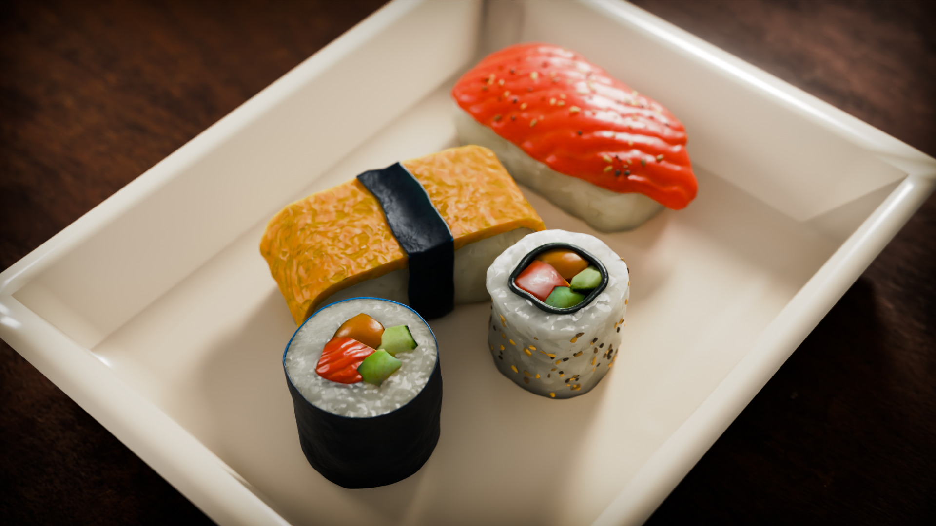 Realistic Sushi 3D Model High-Quality Blender Asset 3D model_5
