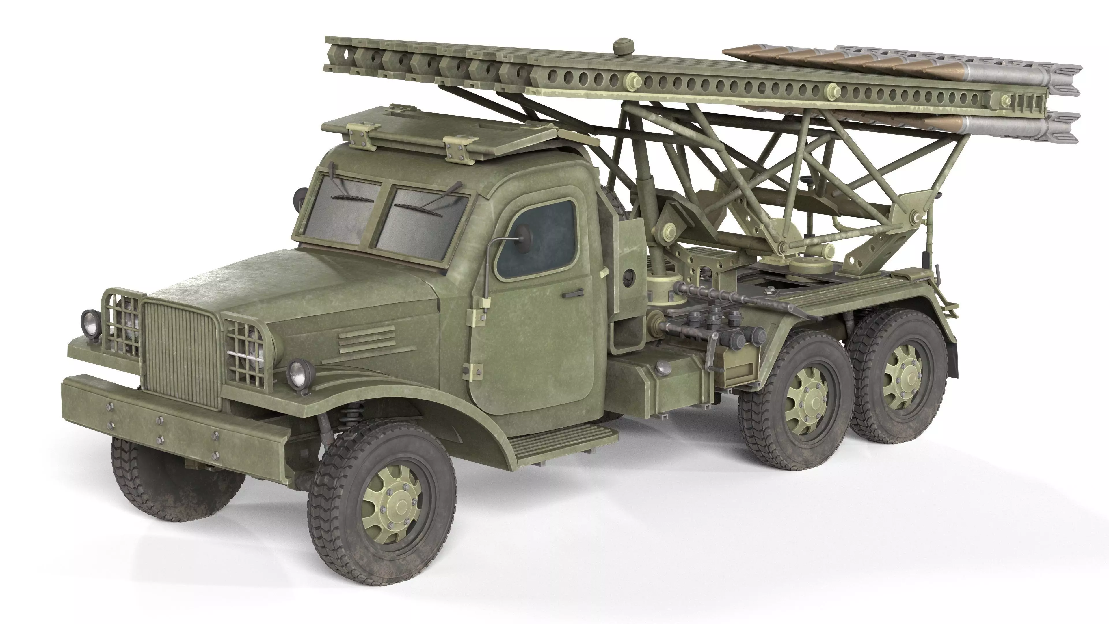 BM 13 Katyusha Rocket Launcher Low-poly 3D model