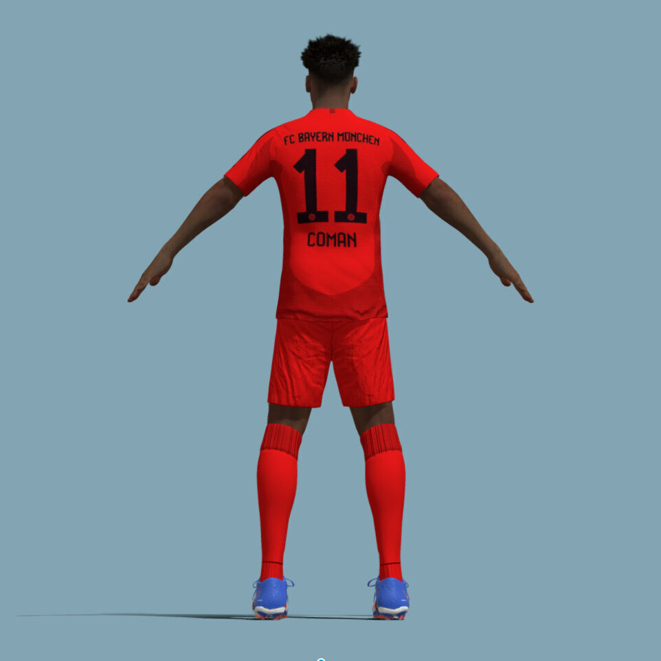 T-Pose Rigged Kingsley Coman Bayern Munich 24-25 3D model_3