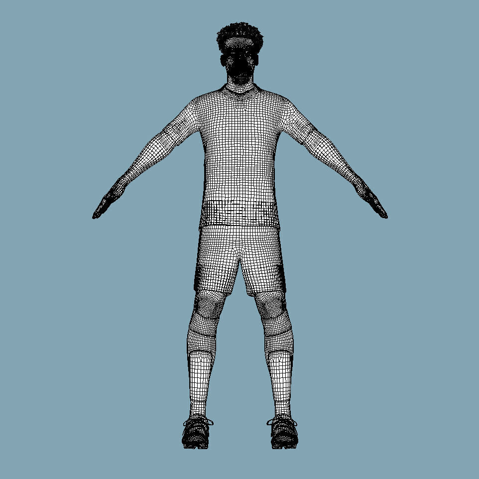 T-Pose Rigged Kingsley Coman Bayern Munich 24-25 3D model_7