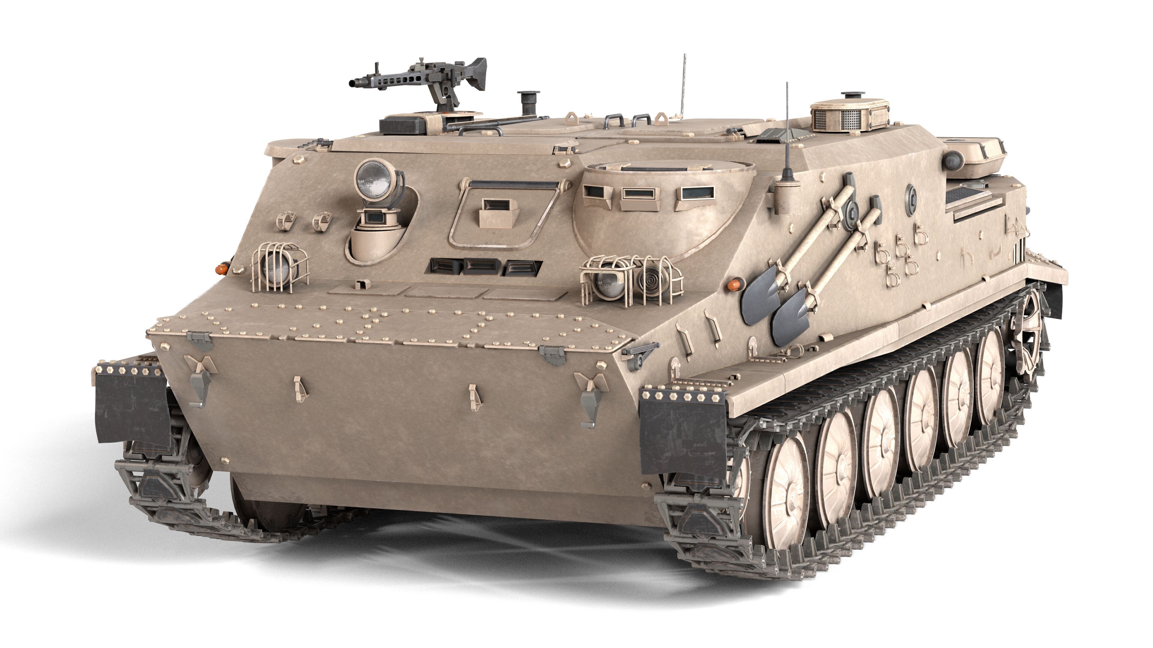 BTR 50 Amphibious Armored Tank Low-poly 3D model_2