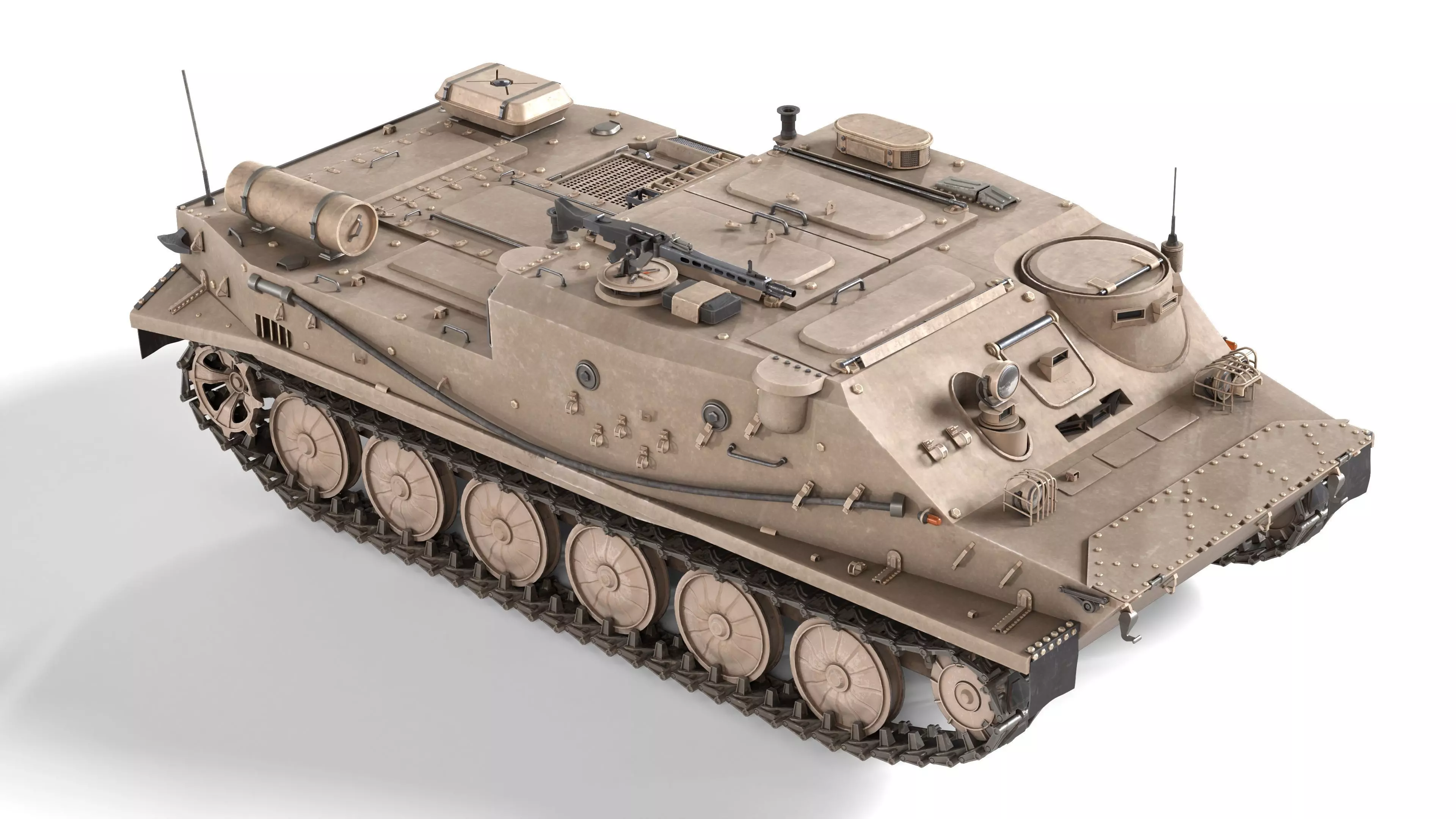 BTR 50 Amphibious Armored Tank Low-poly 3D model_0