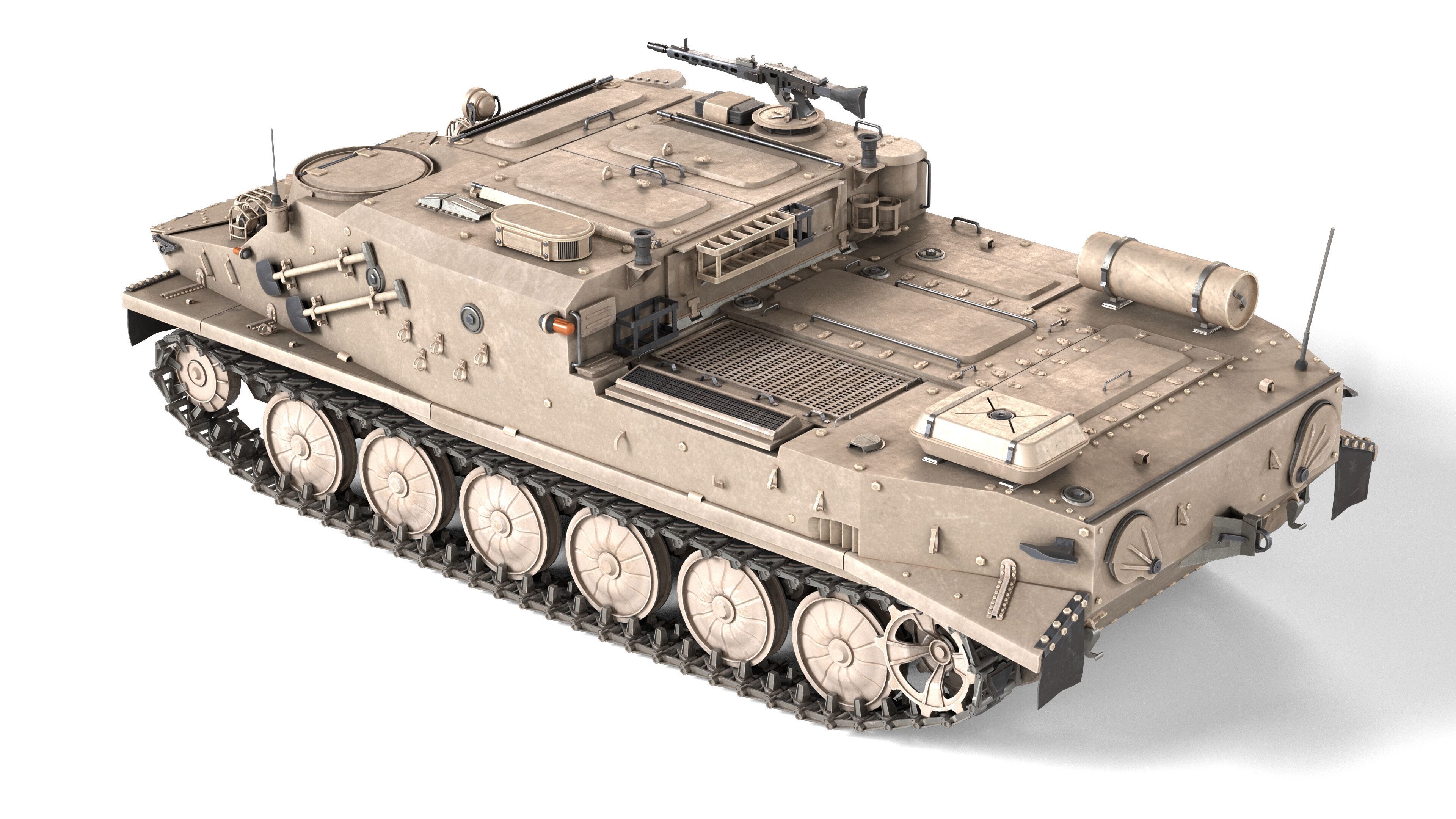 BTR 50 Amphibious Armored Tank Low-poly 3D model_1