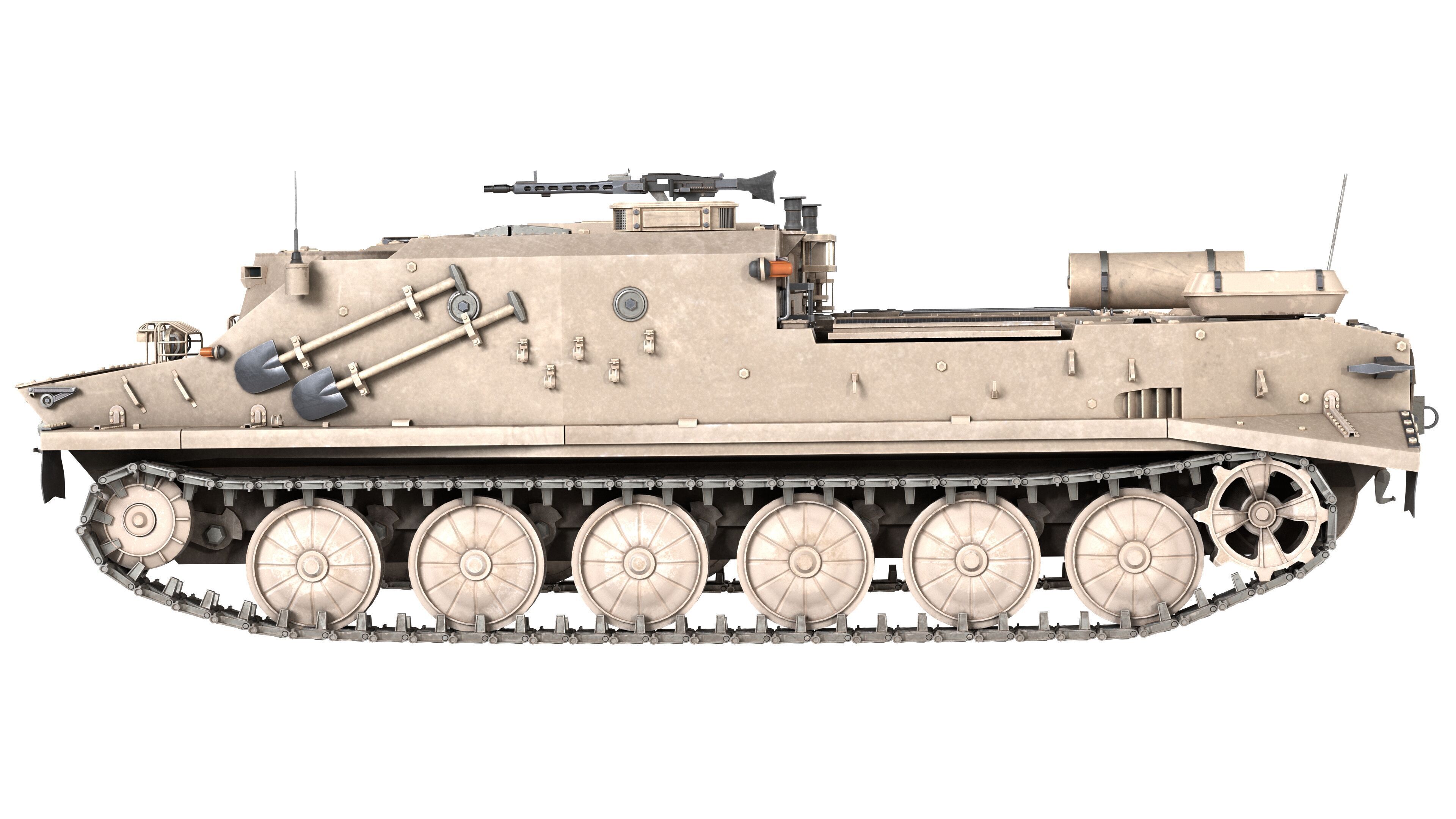 BTR 50 Amphibious Armored Tank Low-poly 3D model_4