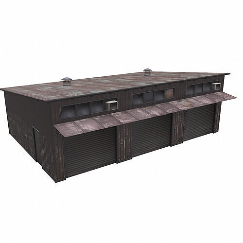 warehouse low-poly Free low-poly 3D model