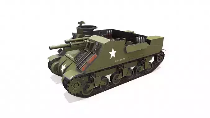 M7 Priest Howitzer Motor Carriage Low-poly 3D model