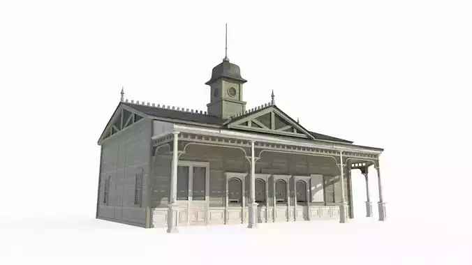 Architectural shops in the steam age 3D model