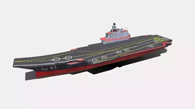 Aircraft Carrier Low-poly PBR Low-poly 3D model