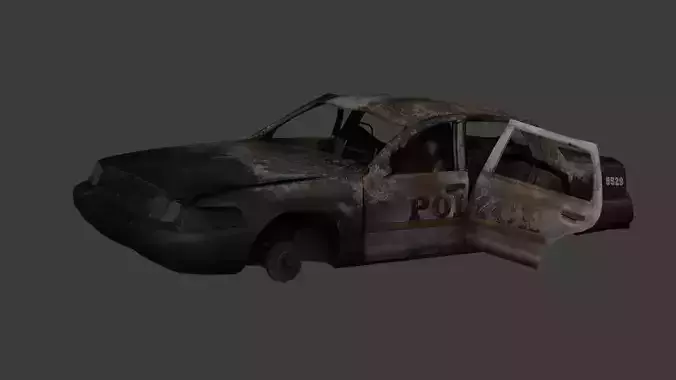 Wrecked and Rusty Police Car
