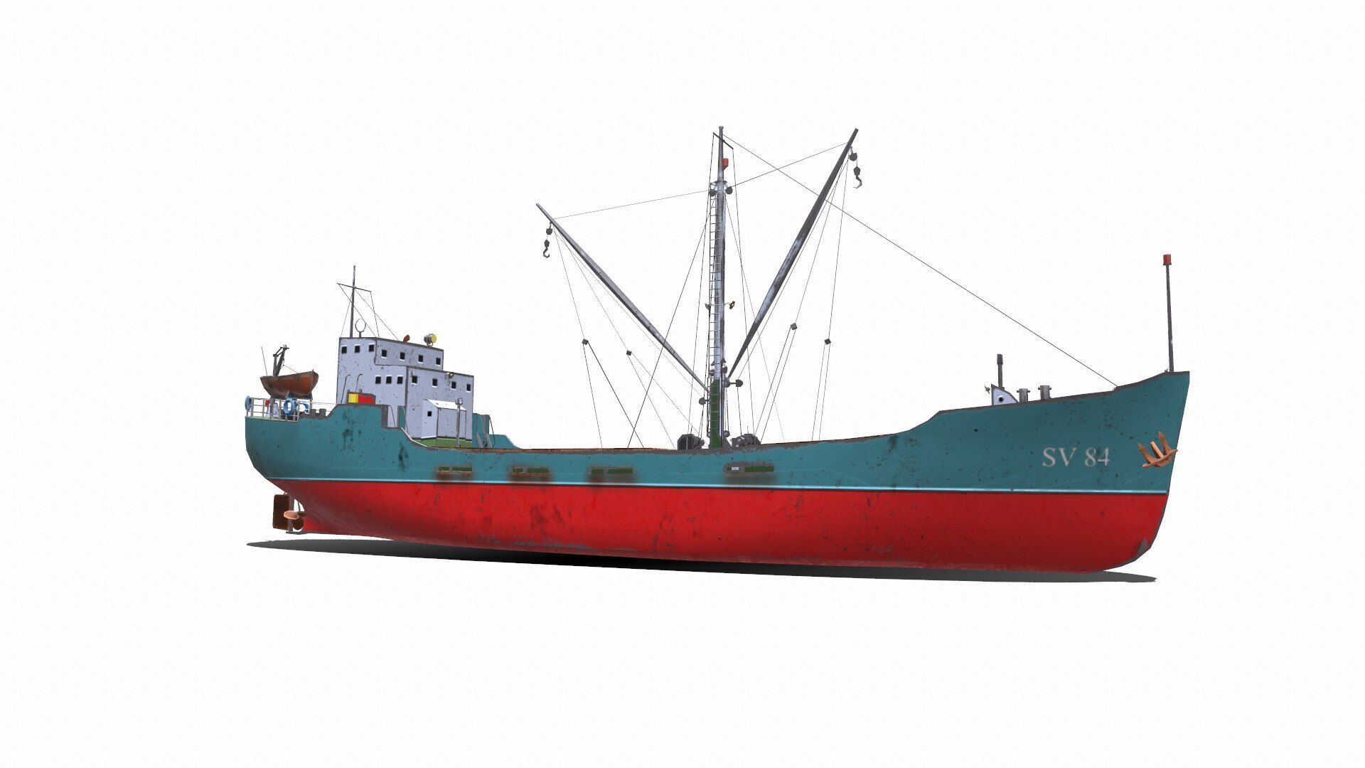 Coastal Supply Vessel Low-poly PBR Low-poly 3D model_12