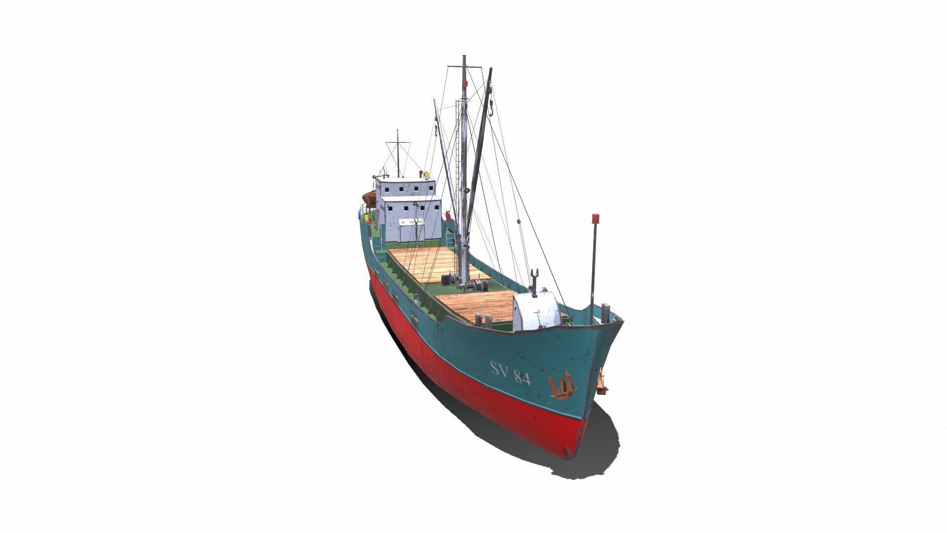 Coastal Supply Vessel Low-poly PBR Low-poly 3D model_14