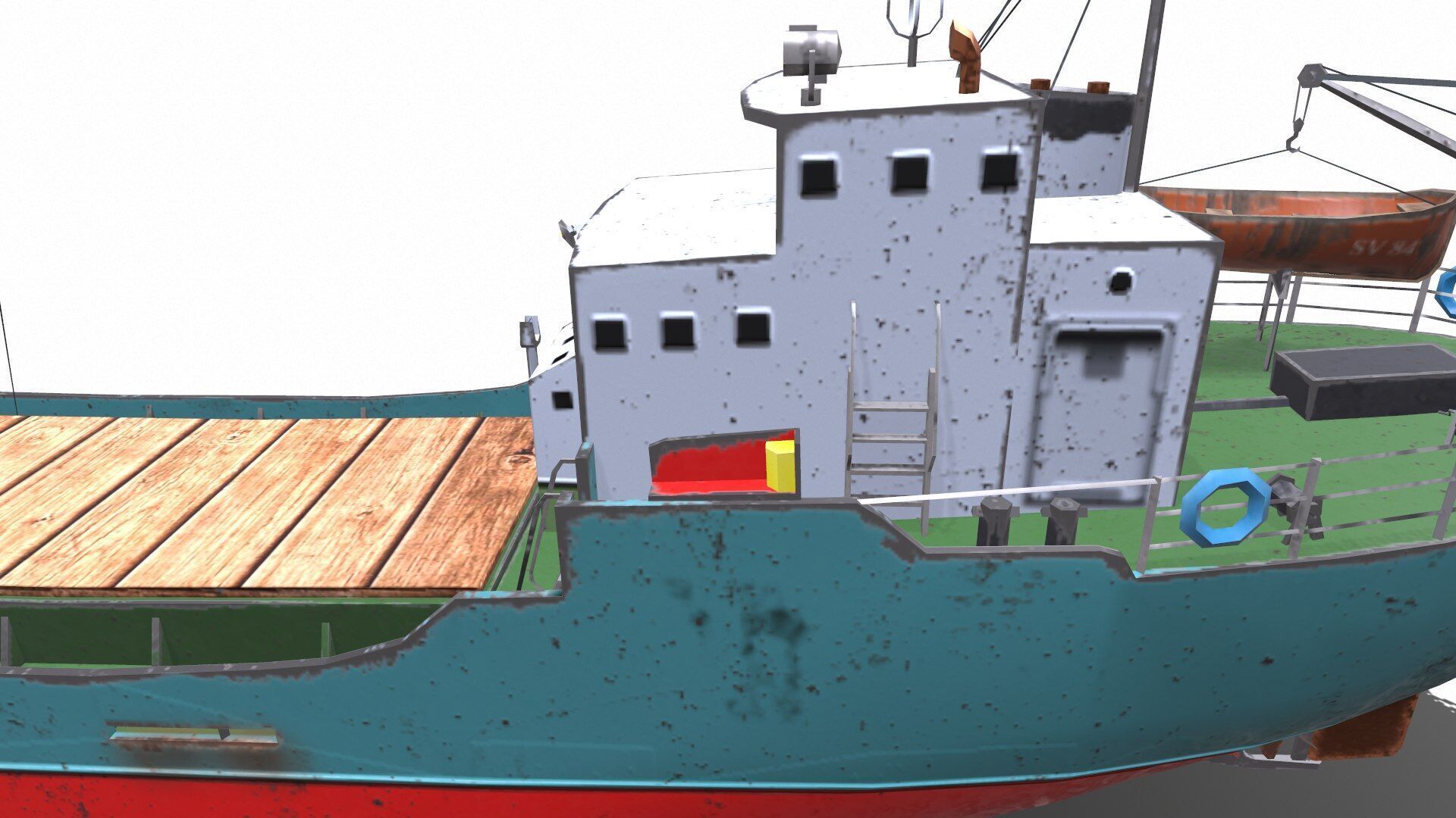 Coastal Supply Vessel Low-poly PBR Low-poly 3D model_18