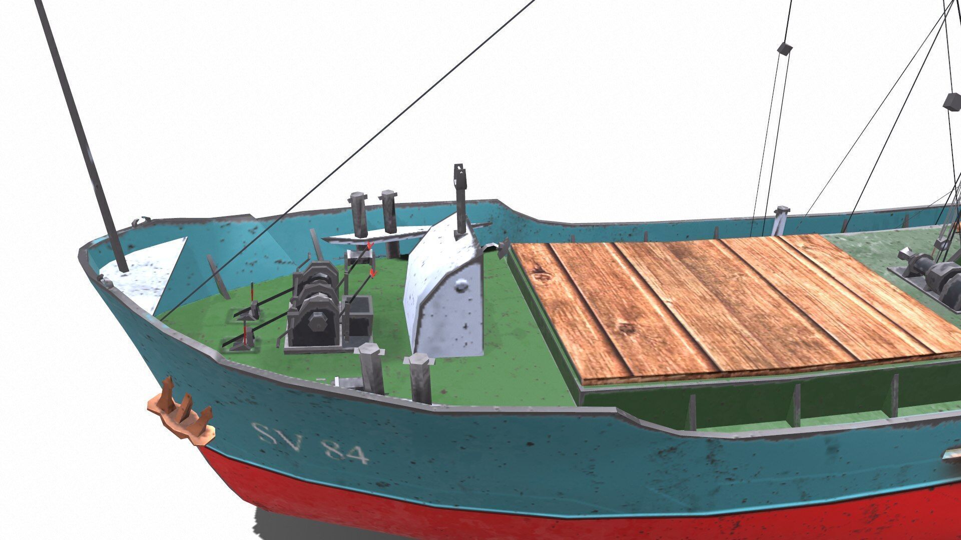 Coastal Supply Vessel Low-poly PBR Low-poly 3D model_16