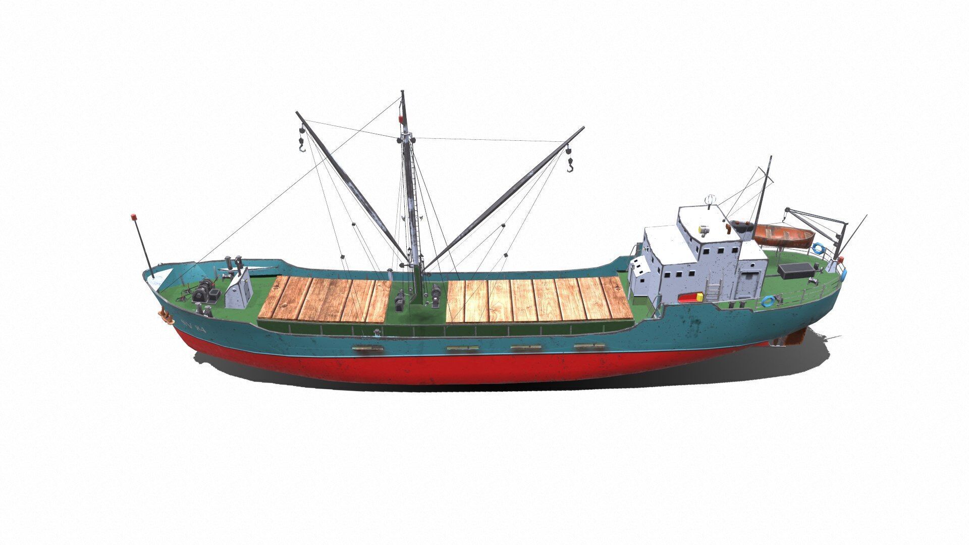 Coastal Supply Vessel Low-poly PBR Low-poly 3D model_3