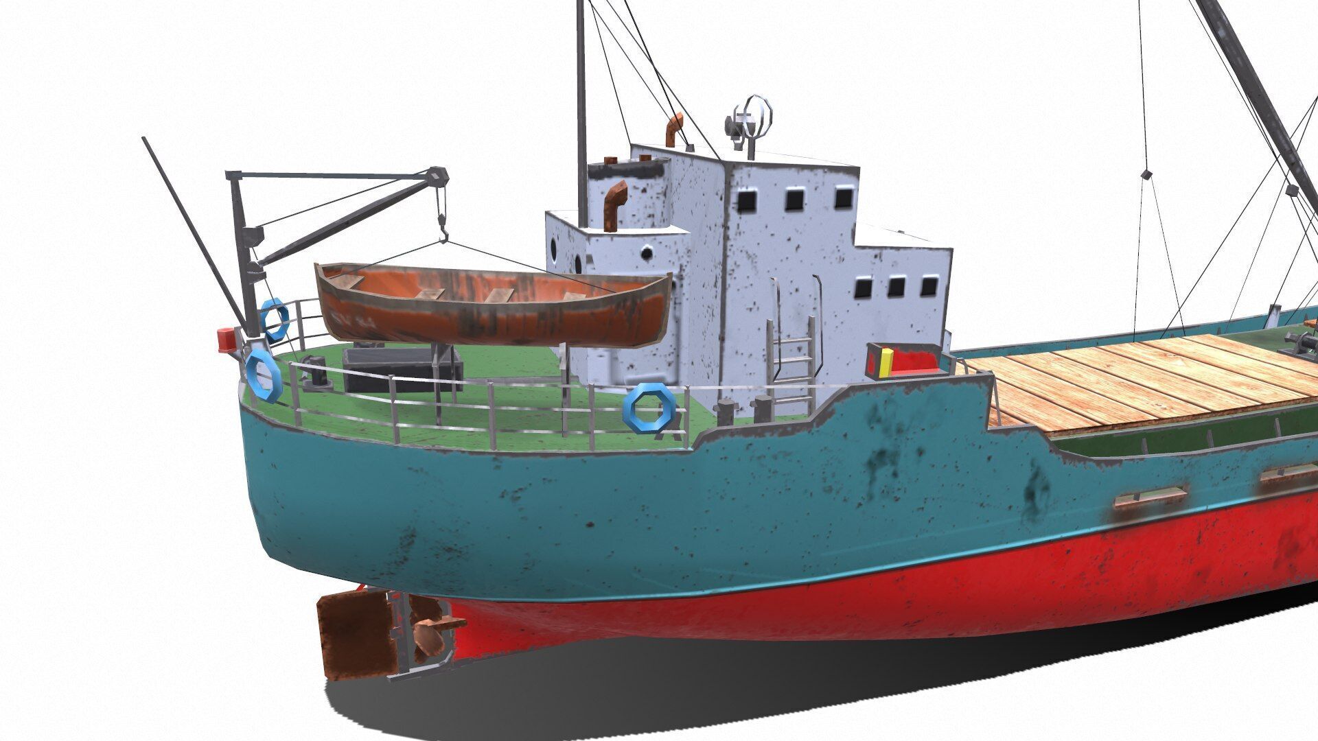Coastal Supply Vessel Low-poly PBR Low-poly 3D model_19