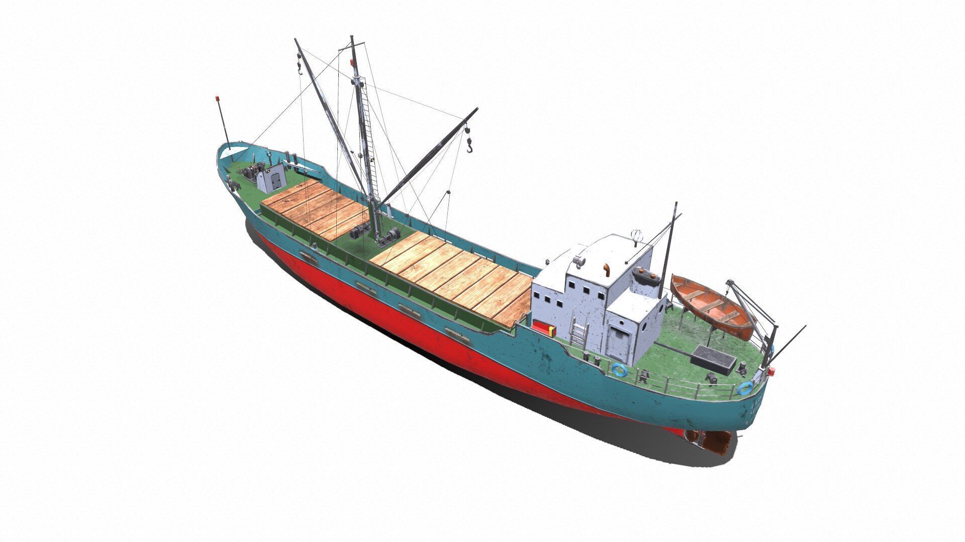 Coastal Supply Vessel Low-poly PBR Low-poly 3D model_5
