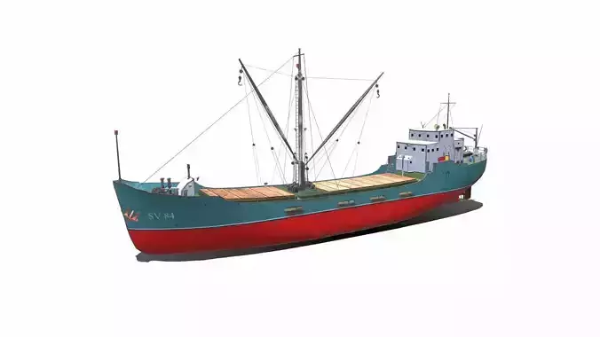 Coastal Supply Vessel Low-poly PBR Low-poly 3D model