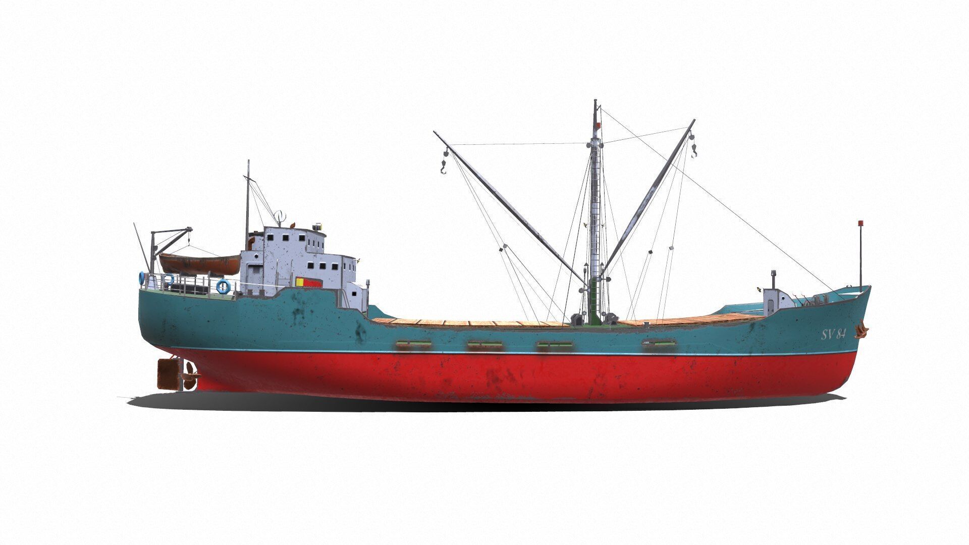 Coastal Supply Vessel Low-poly PBR Low-poly 3D model_10