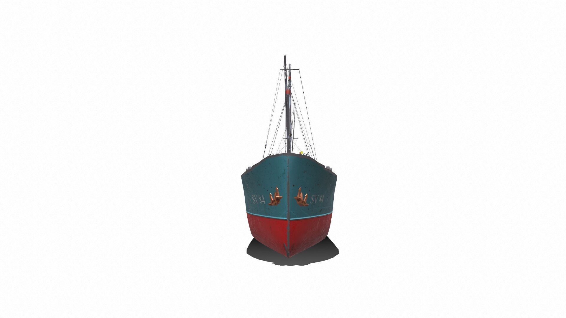 Coastal Supply Vessel Low-poly PBR Low-poly 3D model_15